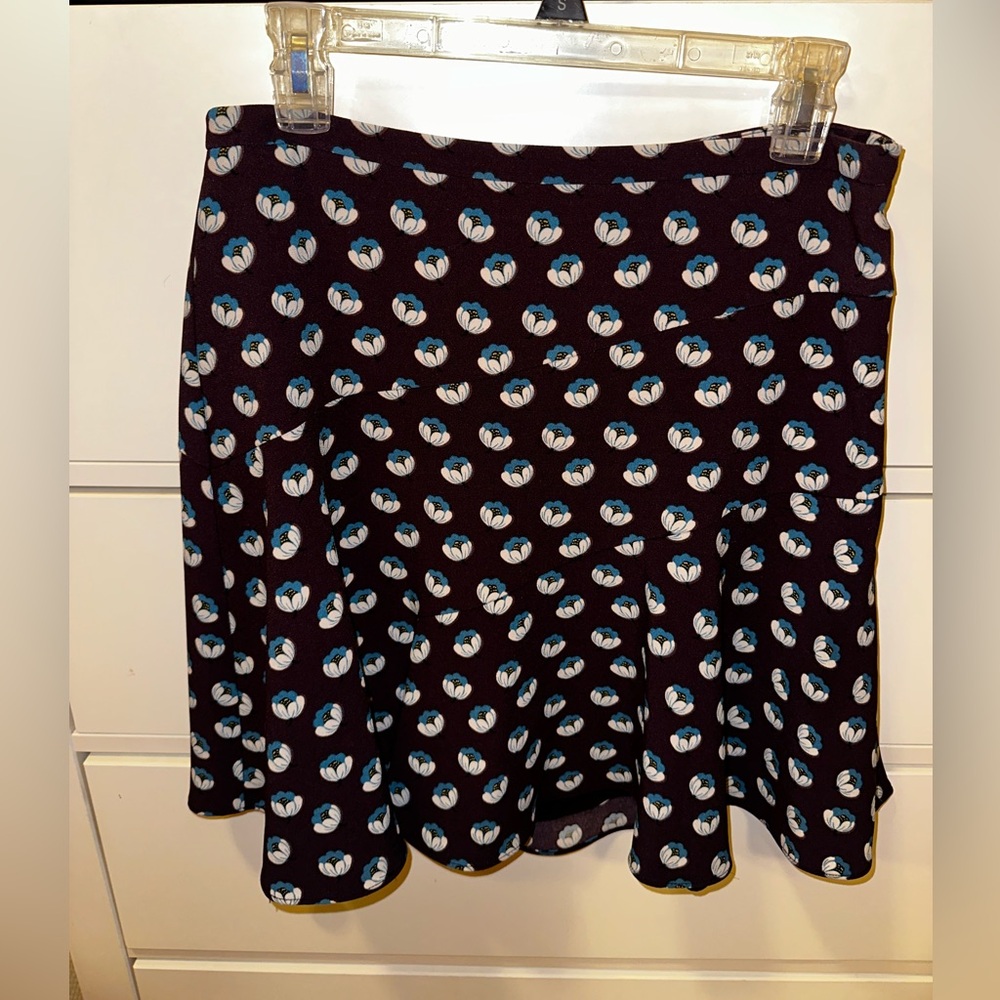 Loft Floral Black Skirt size 6